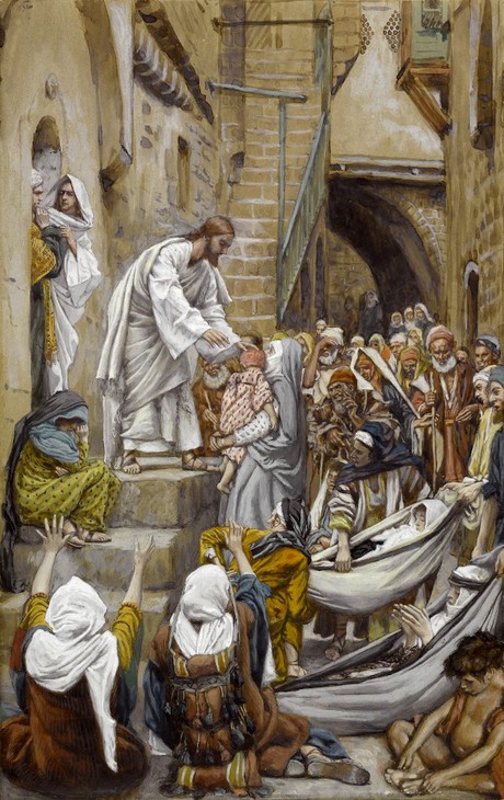 Sav je grad nagrnuo k njegovim vratima - James Tissot