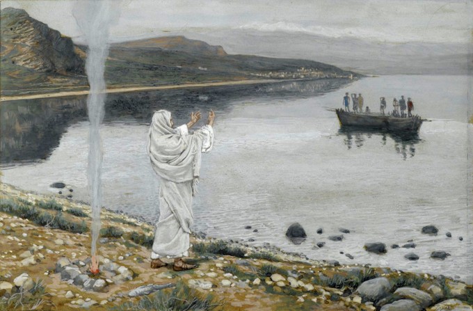 Krist se pojavljuje na obali Tiberijadskog jezera - James Tissot