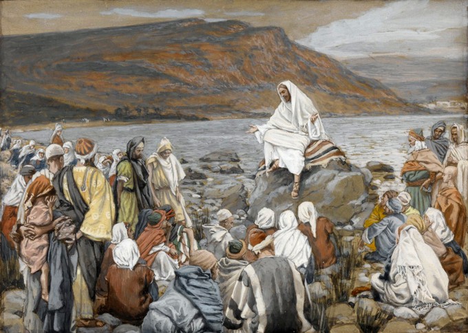 Isus poučava narod pokraj mora - James Tissot