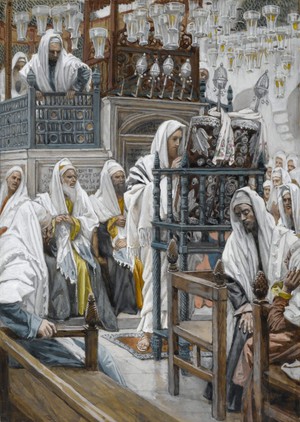 Isus razvije knjigu u sinagogi - James Tissot